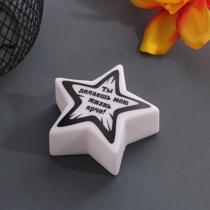 Фигурка светящаяся RISALUX «Звезда. Лучи», LED-ночник, 3xLR1130, 7×7×2.5 см - Фото 1