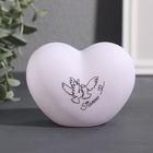 Фигурка светящаяся RISALUX «Сердце. Голуби», LED-ночник, 3хLR44, 8×11×7 см - Фото 1