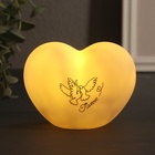 Фигурка светящаяся RISALUX «Сердце. Голуби», LED-ночник, 3хLR44, 8×11×7 см - Фото 2