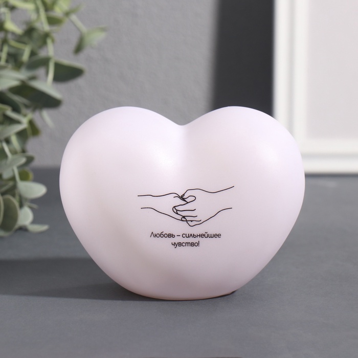Фигурка светящаяся RISALUX «Сердце. Руки», LED-ночник, 3хLR44, 8×11×7 см - Фото 1