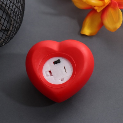 Фигурка световая RISALUX «Сердце. Наша любовь», LED-ночник, 2хLR44, 7×7×3.5 см
