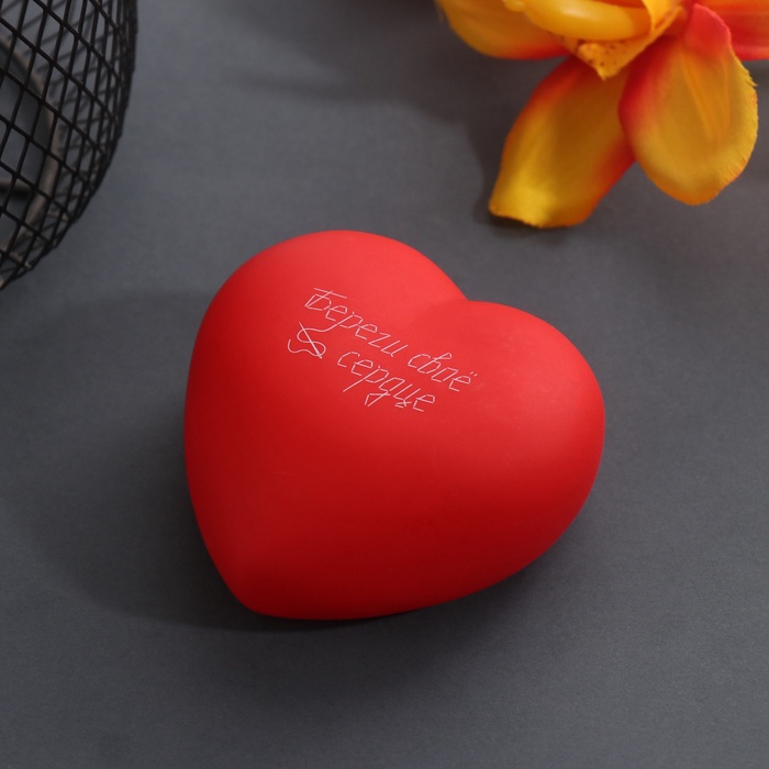 Фигурка световая RISALUX «Сердце. Береги свое сердце», LED-ночник, 2хLR44, 7×7×3.5 см - Фото 1