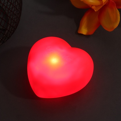Фигурка световая RISALUX «Сердце. Береги свое сердце», LED-ночник, 2хLR44, 7×7×3.5 см