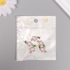 Декор для творчества металл, стразы "Цветочек" золото, розовый 2,1х1,1х0,6 см (комплект 5 шт) - фото 31303044