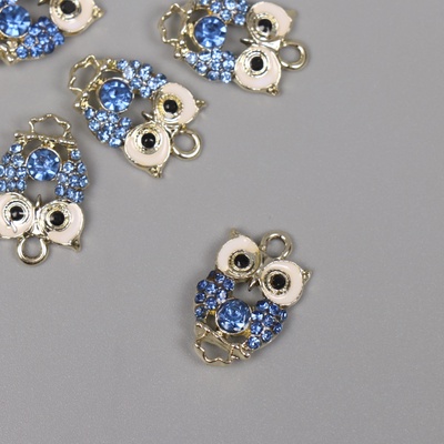 Подвеска из металла «Сова» со стразами, золото 2.1×3×0.4 см