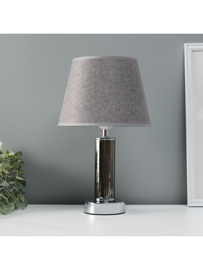 Лампа настольная «Арабеска» 1×40 Вт Е27 хром/серый 22×22×36 см - Фото 1