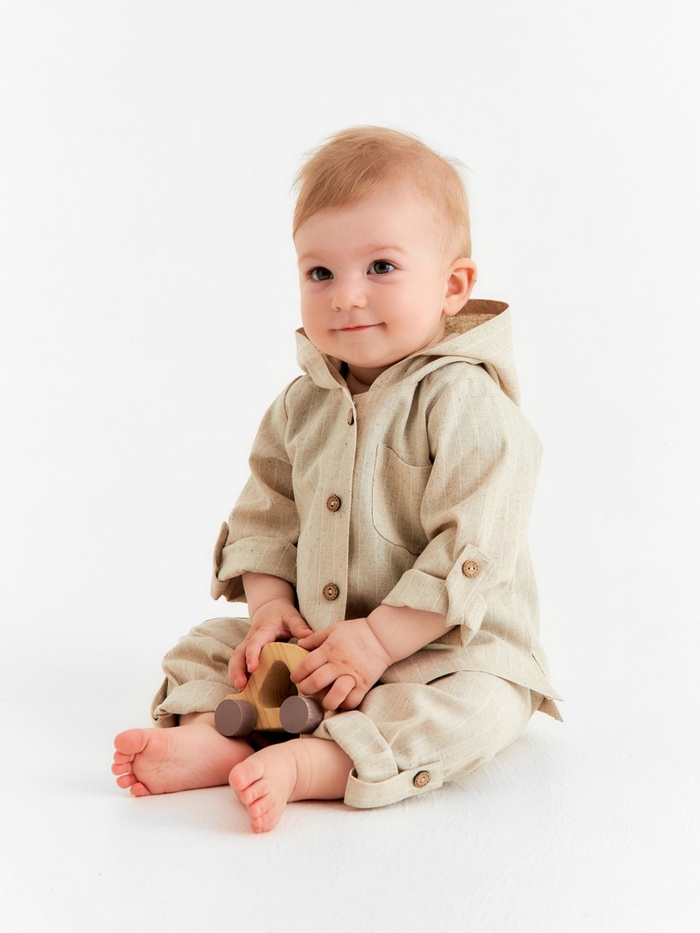 Рубашка детская MINAKU, рост 86-92 см, бежевая