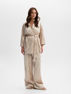 Костюм домашний женский (жакет, брюки) KAFTAN Velvet, размер 44-46, бежевый - Фото 7