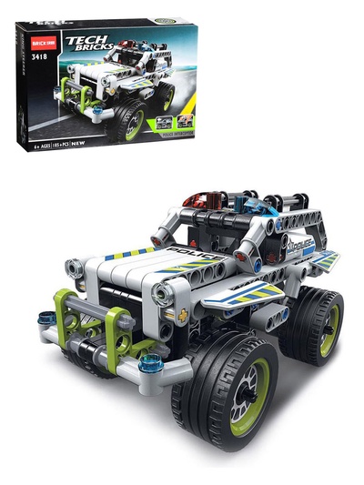 Уценка Конструктор полицейский внедорожник UNICON Техно, инерционный, 185 деталей, 6+