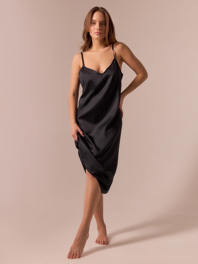 Сорочка ночная женская SL HOME Tensel Home, размер L, чёрная