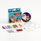 Ёлочный шар - фреска своими руками на новый год «Дед Мороз и зайка», набор для творчества - Фото 2