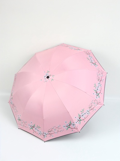 Зонт механический «Сакура», эпонж, 4 сложения, 8 спиц, R=52/60 см, D = 104 см, МИКС