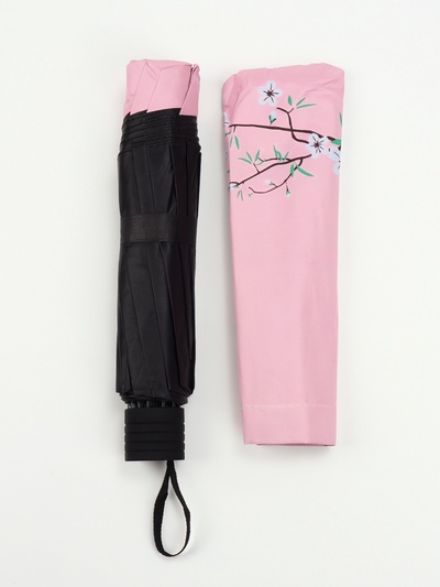 Зонт механический «Сакура», эпонж, 4 сложения, 8 спиц, R=52/60 см, D = 104 см, МИКС