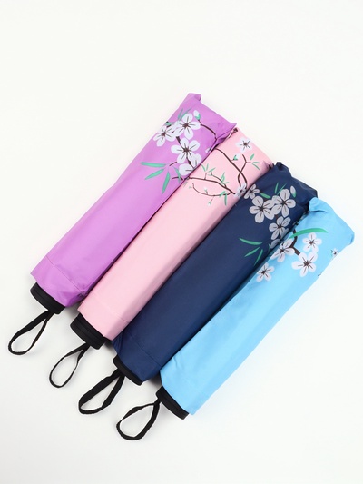 Зонт механический «Сакура», эпонж, 4 сложения, 8 спиц, R=52/60 см, D = 104 см, МИКС