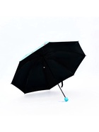 Зонт механический «Ягоды», эпонж, 4 сложения, 8 спиц, R=49/55 см, d=98 см, голубой - Фото 3