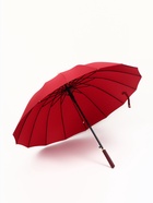 Зонт - трость полуавтоматический «Однотон», 16 спиц, R=51/60 см, d=102 см, бордовый - Фото 3