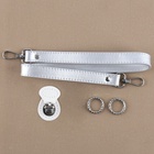 Набор для создания сумки, 4 предмета, кольцо-карабин - 2 шт., ручка, застёжка, белый, серебряный - Фото 1