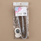 Набор для создания сумки, 4 предмета, кольцо-карабин - 2 шт., ручка, застёжка, белый, серебряный - Фото 6