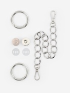 Набор для создания сумки, 4 предмета, кольцо-карабин - 2 шт., цепочка, кнопка магнитная, цвет серебряный - Фото 2