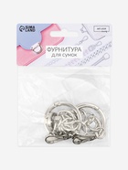 Набор для создания сумки, 4 предмета, кольцо-карабин - 2 шт, цепочка, кнопка магнитная, цвет серебряный  (артикул 10831954)  большой выбор товаров оптом и в розницу по низким ценам с доставкой
