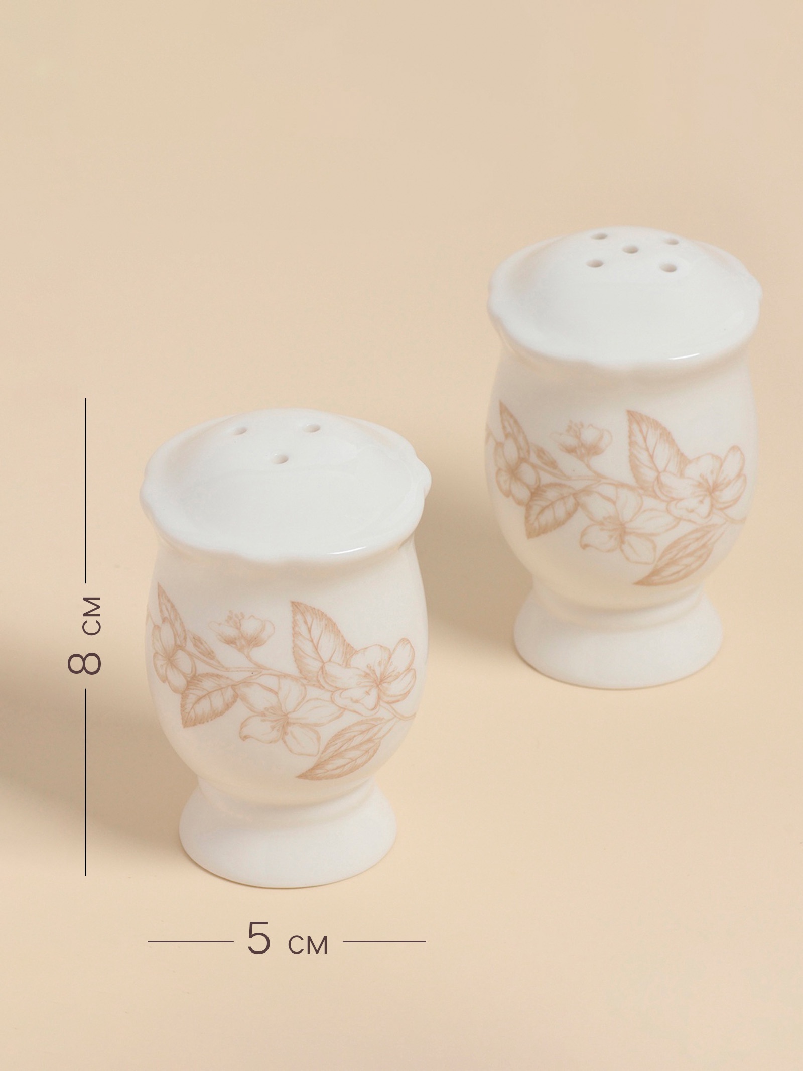 Набор для специй SL Home «Аманде», 5×5×8 см, солонка, перечница, фарфор, белый Набор для специй SL Home «Аманде», 5×5×8 см, солонка, перечница, фарфор, белый