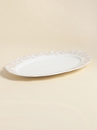 Блюдо SL Home «Аманде», 34.5×23×2.5 см, овальное, фарфор, белое