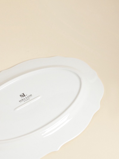 Блюдо SL Home «Аманде», 34.5×23×2.5 см, овальное, фарфор, белое