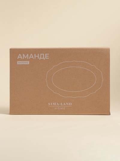 Блюдо SL Home «Аманде», 34.5×23×2.5 см, овальное, фарфор, белое