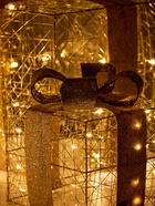 Фигура световая "Кубы золотистые", 25х20х15 см, 90 LED, батарейки ААх8 (не в компл.), свечение тёплое белое - фото 809319936