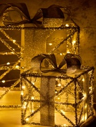 Фигура световая "Кубы серые", 25х20х15 см, 90 LED, батарейки ААх8 (не в компл.), свечение тёплое белое - фото 809319944