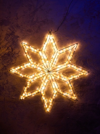 Фигура подвесная световая FROSTY «Снежинка», 74×74×2, 300 LED, 4.5V, свечение тёплое белое