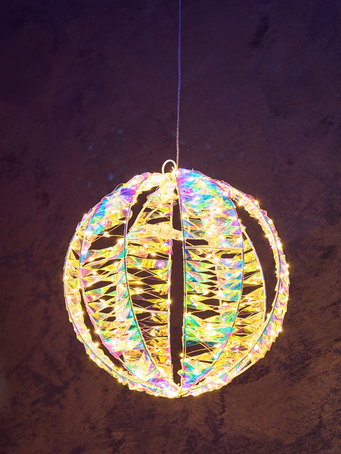 Светодиодная фигура FROSTY «Шар», 30 см, подвесная, 300 LED, 4.5 В, свечение тёплое белое - Фото 1