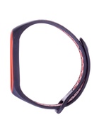 Ремешок для фитнес-браслета Mi Band 5/6/7 Luazon, с перфорацией, чёрный, красный - Фото 3