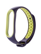 Ремешок для фитнес-браслета Mi Band 5/6/7 Luazon, с перфорацией, чёрный, зелёный - Фото 2