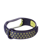 Ремешок для фитнес-браслета Mi Band 5/6/7 Luazon, с перфорацией, чёрный, зелёный - Фото 4