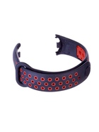 Ремешок для фитнес-браслета Mi Band 8/9 Luazon, с перфорацией, чёрный, красный - Фото 4