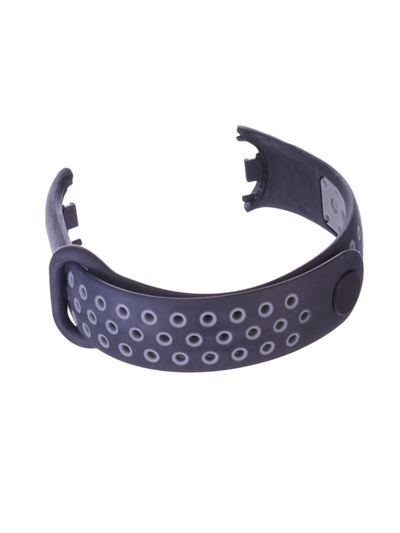 Ремешок Luazon для фитнес-браслета Mi Band 8/9, с перфорацией, чёрно-серый