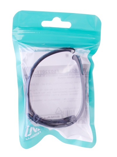 Ремешок Luazon для фитнес-браслета Mi Band 8/9, с перфорацией, чёрно-серый