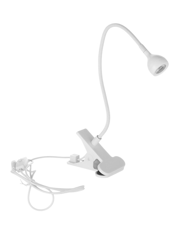 Лампа для маникюра, LED, на прищепке, 1 диод, 3 Вт, USB, белая - Фото 1