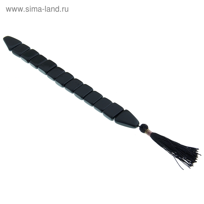 Чётки плоские перекидные «Агат чёрный» квадрат - Фото 1