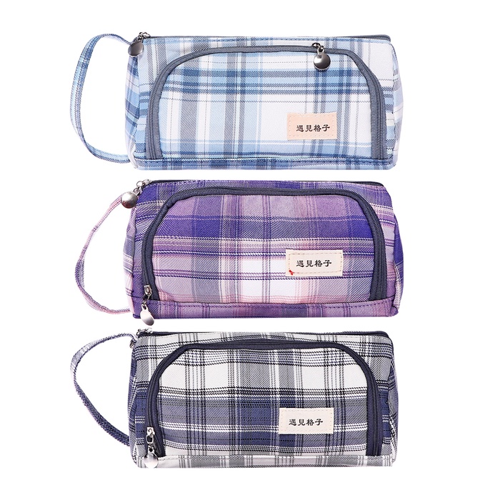 Пенал школьный Calligrata «Шотландка», мягкий, 2 отделения, 95×210×90 мм, МИКС