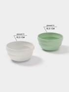 Салатники Доляна «Зефир», 700 мл, d=15.5 см, набор 2 шт., керамика, белые, зелёные - Фото 2