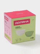 Салатники Доляна «Зефир», 700 мл, d=15.5 см, набор 2 шт., керамика, белые, зелёные - Фото 9