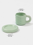 Чайная пара Доляна «Зефир», 350 мл, керамика, зелёная - Фото 2