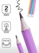 Набор карандашей чернографитных Calligrata. Pastel, HB, 12 штук, шестигранный, пластиковый, МИКС - Фото 8