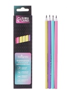 Набор карандашей чернографитных 12 штук, Calligrata Pastel, заточенный, пластик, трехгранный, МИКС - Фото 3