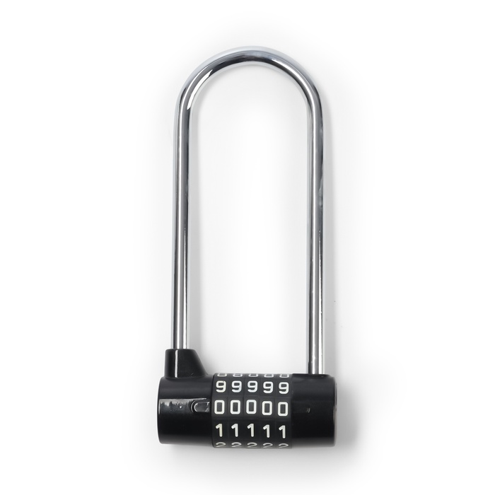 Замок навесной велосипедный, 65×145 мм внешний, 41×112 мм внутренний, кодовый замок - Фото 1