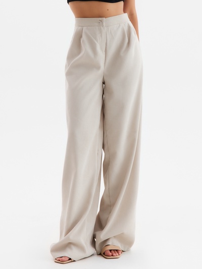 Брюки женские палаццо MINAKU, серо-бежевые, размер 46