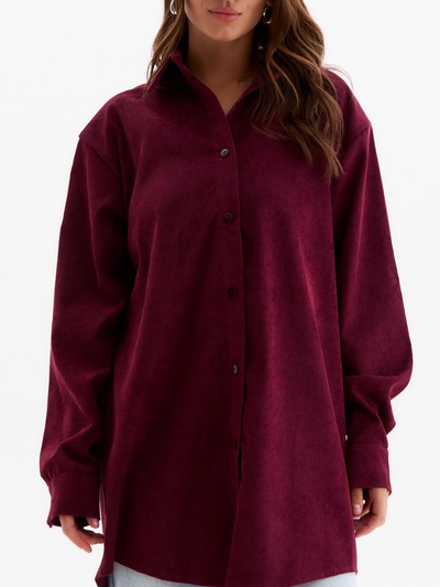 Рубашка женская MINAKU: Velvet Collection, размер 46, бордовый