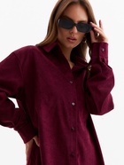 Рубашка женская MINAKU: Velvet Collection, размер 48, бордовый - Фото 6